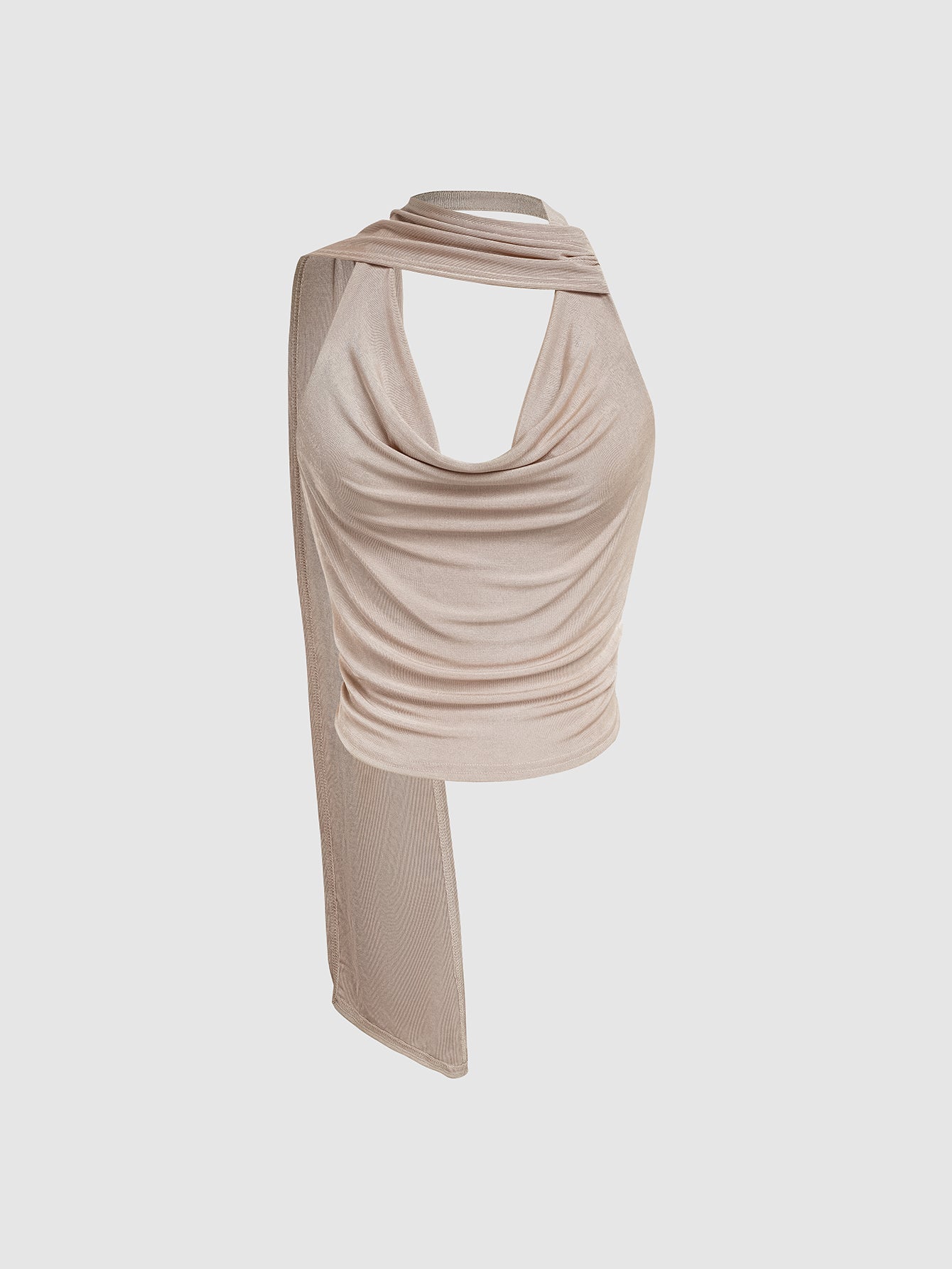 GOLDEN PINK COWL NECK TOP